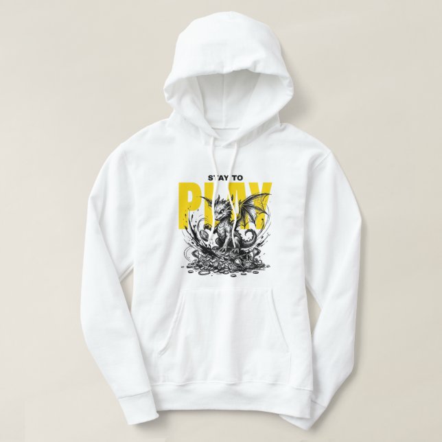 SPELA Drakon | Söt Fantasy GrafiskDesign Hoodie (Design framsida)