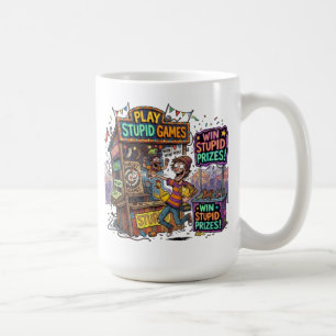 Spela Dumma Spel Vinn Dumma Priser Rolig Karneval Kaffemugg