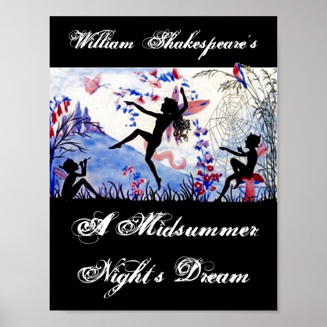 Spela en midsommarnattens Dream William Shakespear Poster (Framsidan)