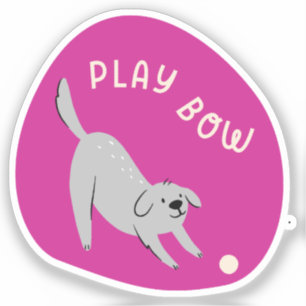 Spela en söt illustrerad hund fuchsia klistermärken