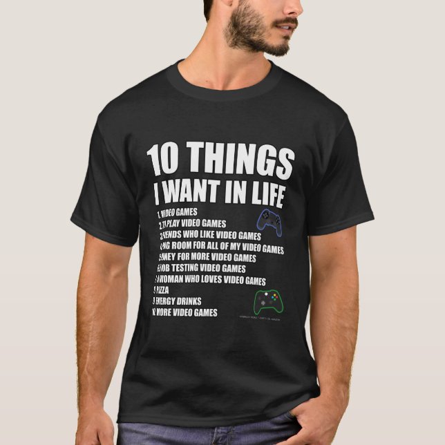 Spela för Novelty av videospel T Shirt (Framsida)