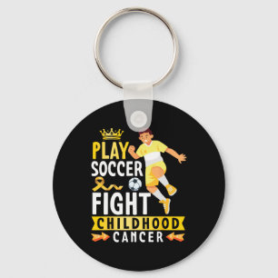 Spela Fotboll Bekämpa Barncancer Guld Band Årlig U Nyckelring