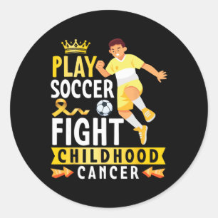 Spela fotboll bekämpa barndomscancer guld band Awa Runt Klistermärke