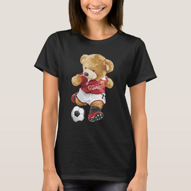 Spela fotboll för nalle t shirt (Framsida)