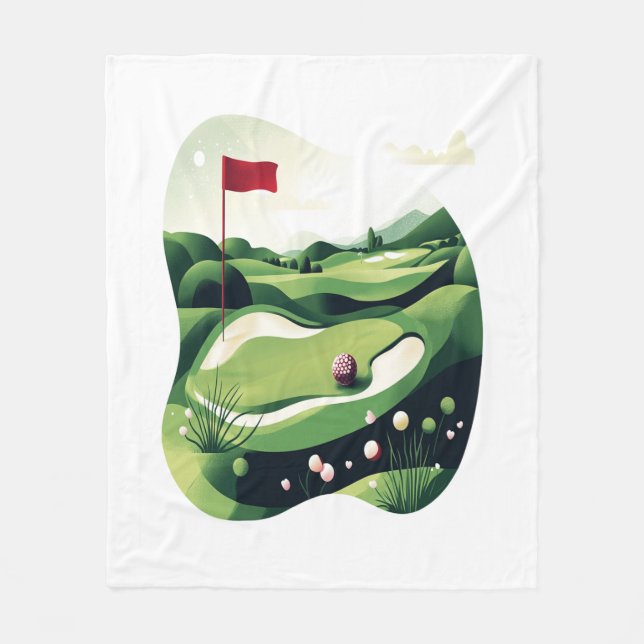 Spela Golf Fält Fleecefilt (Framsidan)