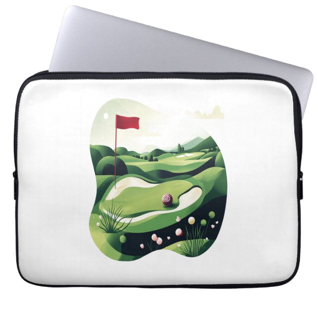 Spela Golf Fält Laptop Fodral (Framsidan)
