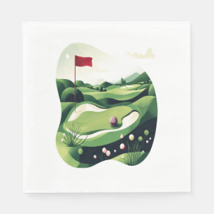 Spela Golf Fält Pappersservett