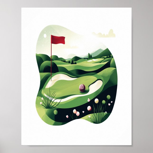 Spela Golf Fält Poster (Framsidan)