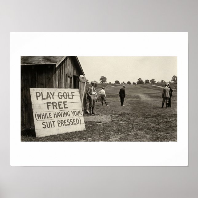 Spela golf gratis (medan du får din kostym pressad poster (Framsidan)