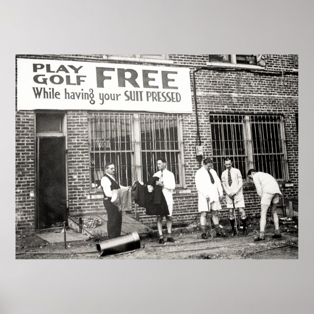 Spela golf gratis (medan Kostym trycks ned) Poster (Framsidan)