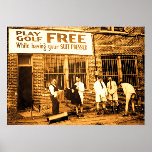 Spela golf gratis (medan Kostym trycks ned) Poster