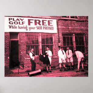 Spela golf gratis (medan Kostym trycks ned) Poster