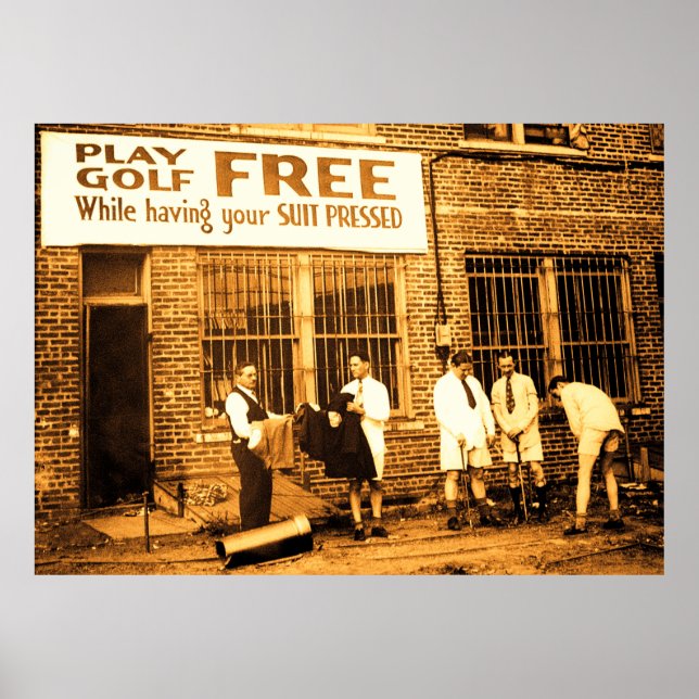Spela golf gratis (medan Kostym trycks ned) Poster (Framsidan)