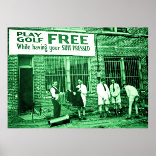 Spela golf gratis (medan Kostym trycks ned) Poster