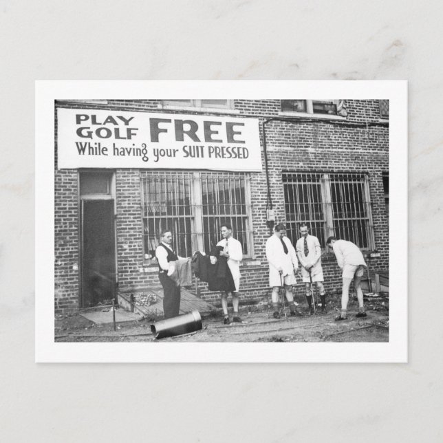 Spela golf gratis (medan Kostym trycks ned) Vykort (Framsida)
