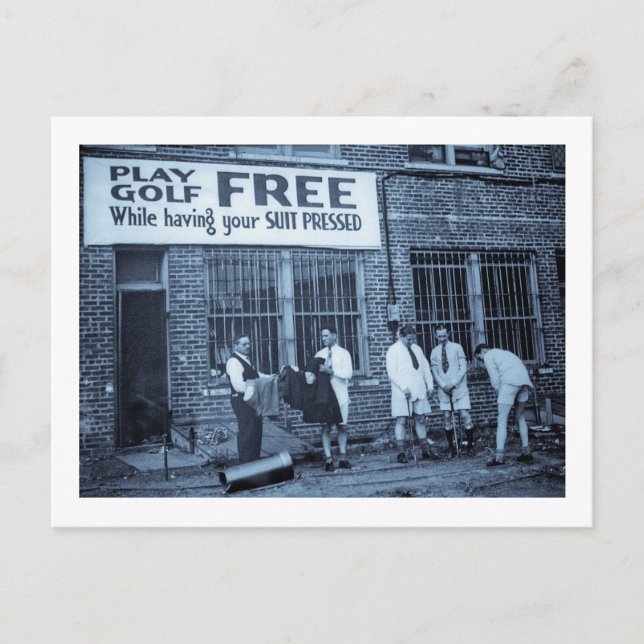 Spela golf gratis (medan Kostym trycks ned) Vykort (Framsida)