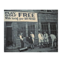 Spela golf gratis (medan Kostymen är pressad) Trätavla
