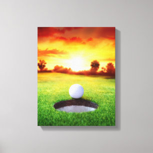 Spela Golf vid Sunset i Florida Canvastryck