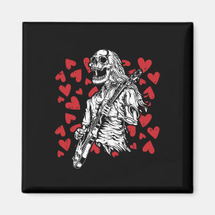 Spela Guitar Coola Sten Musician i Valentines day Magnet