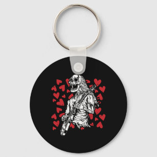 Spela Guitar Coola Sten Musician i Valentines day Nyckelring