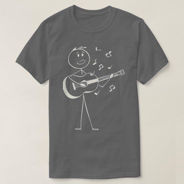 Spela Guitar Music Singing Funny Stick figur Gu T Shirt (Design framsida)