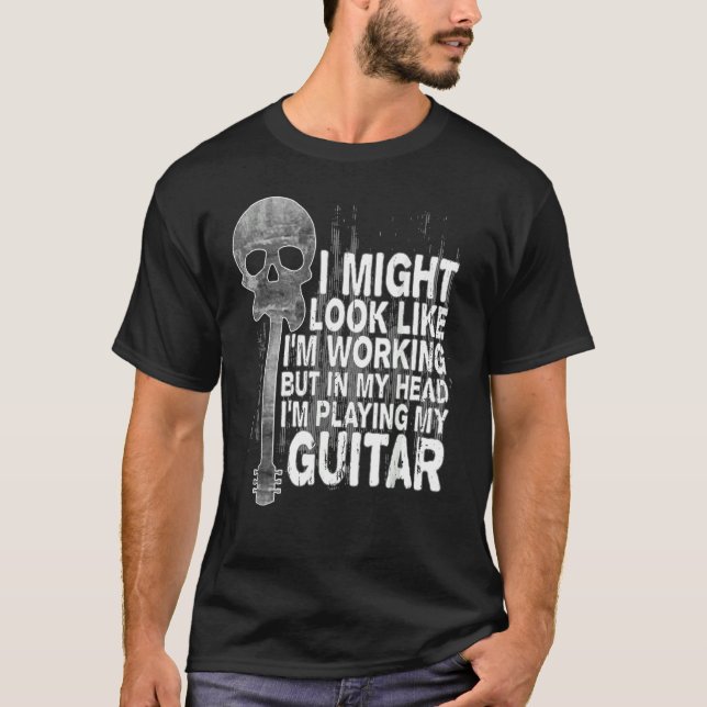 Spela Guitar Musician Guitar Bass Say T Shirt (Framsida)