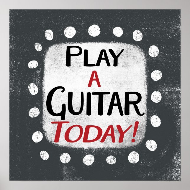 Spela Guitar Today Poster Wall Art (Framsidan)