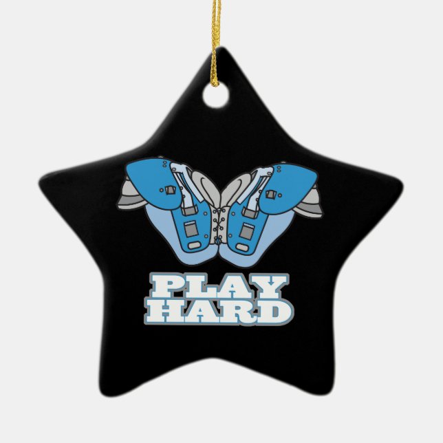 spela hård fotboll julgransprydnad keramik (Framsidan)