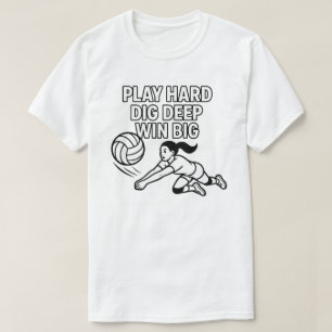 Spela hårt och gräv stora vinnare t shirt