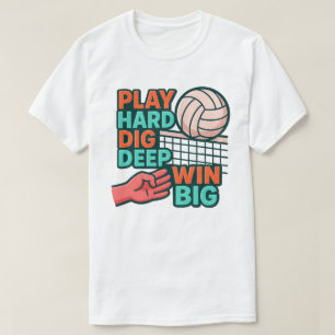 Spela hårt och gräv stora vinnare t shirt