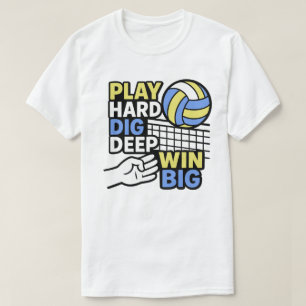 Spela hårt och gräv stora vinnare t shirt