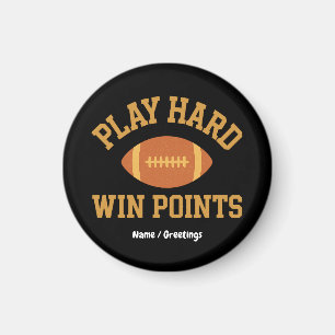 Spela hårt, vinn poäng Retro Game Day Sports Magnet