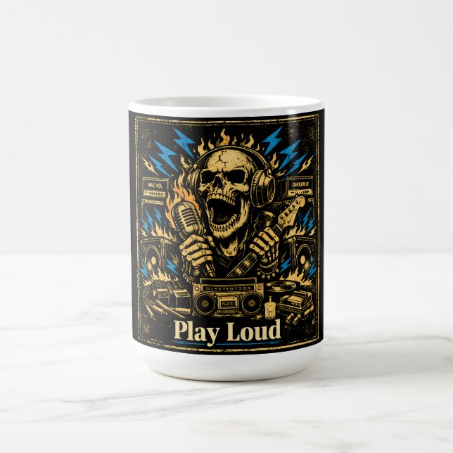 Spela Högt – Öka Volymen Musik Rebellion Kaffemugg (Center)