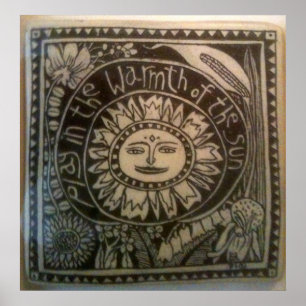 spela i värmen av den keramiska plattan i sol poster