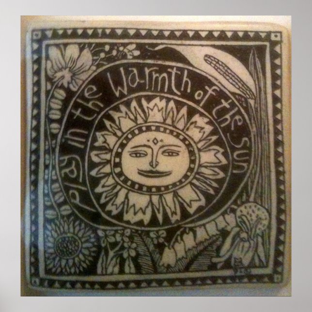 spela i värmen av den keramiska plattan i sol poster (Framsidan)