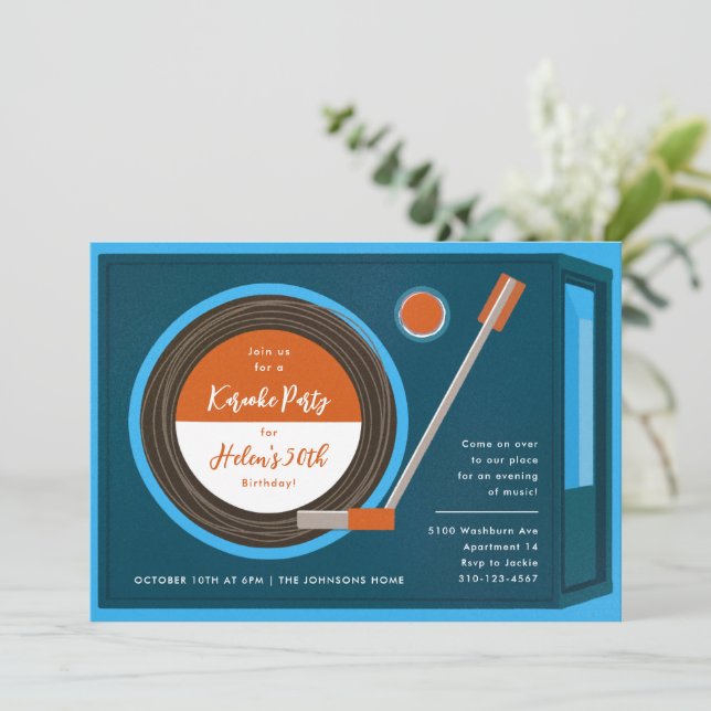 Spela in musik, Födelsedagsfest Inbjudningar (Stående Fram)