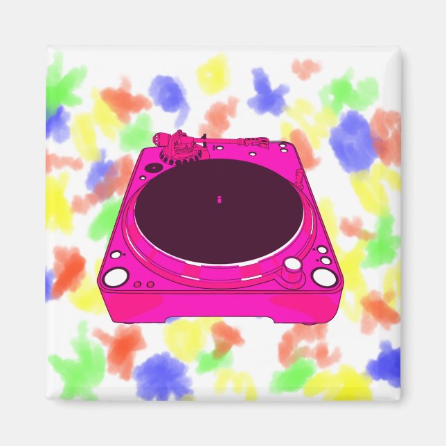 Spela in spelargrafik Rosa Färg Magnet (Framsidan)