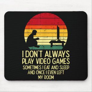 Spela Inte Alltid Videospel Retro Gamer Män Pojkar Musmatta