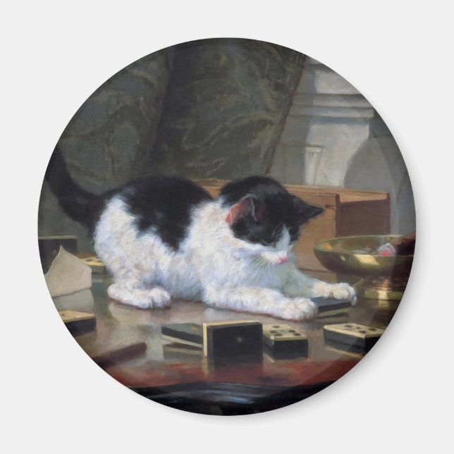 Spela Kitten av Henriëtte Ronner-Knip Magnet (Framsidan)