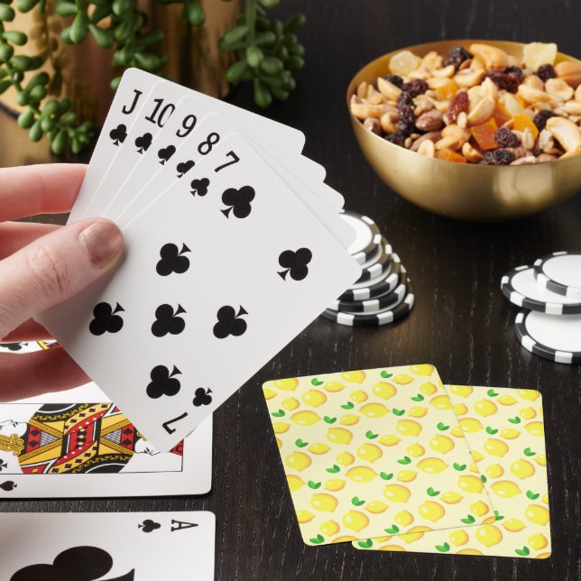Spela kort med citroner casinokort (På plats)
