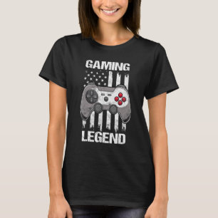 Spela Legend American Gamer Video Game US Flagga V T Shirt