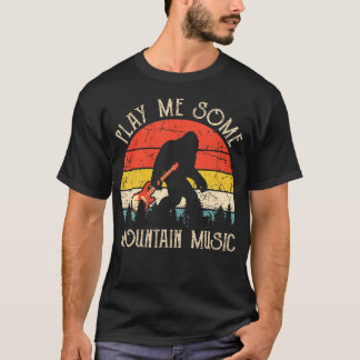 Spela lite bergsmusik Rolig Bigfoot-gitarr T Shirt