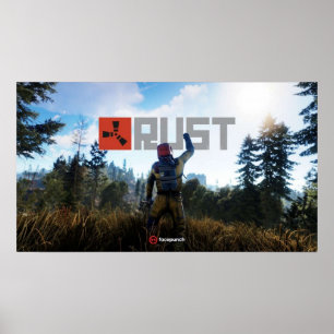 Spela Logotyp med Rust Game Facepunch Poster