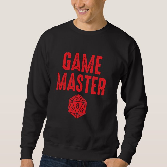Spela Master Tabletop Rpg D20 Boardmatch Gamer Lång Ärmad Tröja (Framsida)