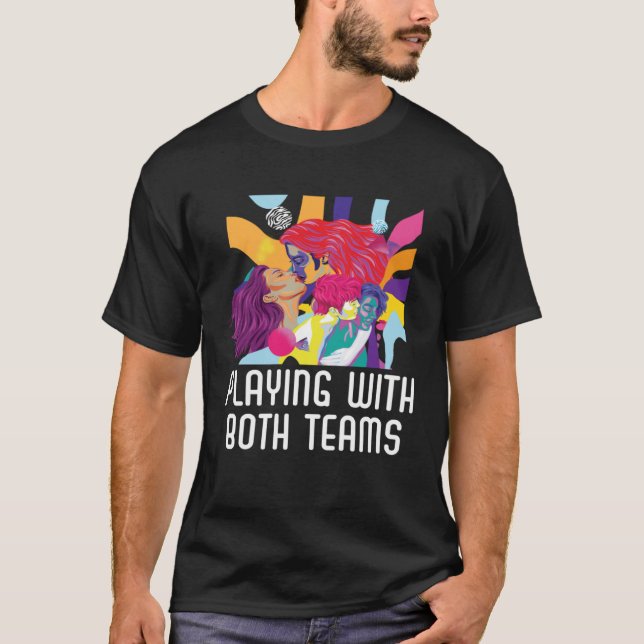 Spela med båda grupperna Bisexual Pride Bisexualit T Shirt (Framsida)