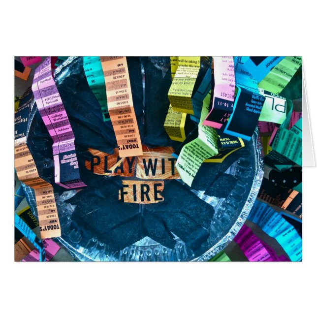 Spela med brand hälsningskort (Framsidan Horizontal)