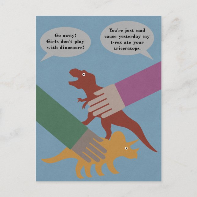 Spela med dinosaurier vykort (Framsida)