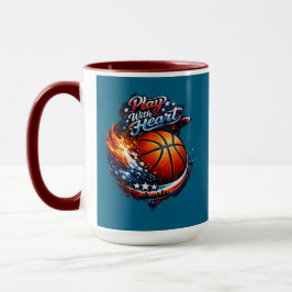 Spela med hjärta Basketmotivationskombomugg Mugg