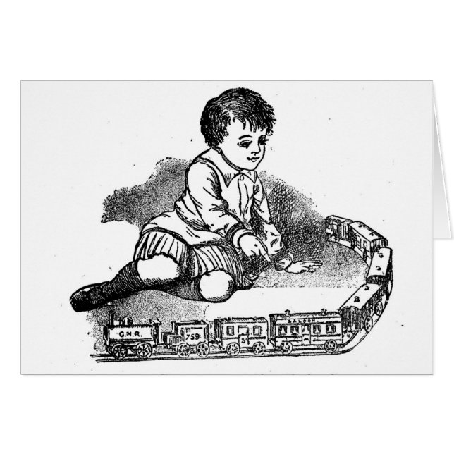 Spela med Tåg Hälsningskort (Framsidan Horizontal)