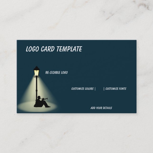 Spela Music Horn Musician Logotyp Visitkort (Framsida)